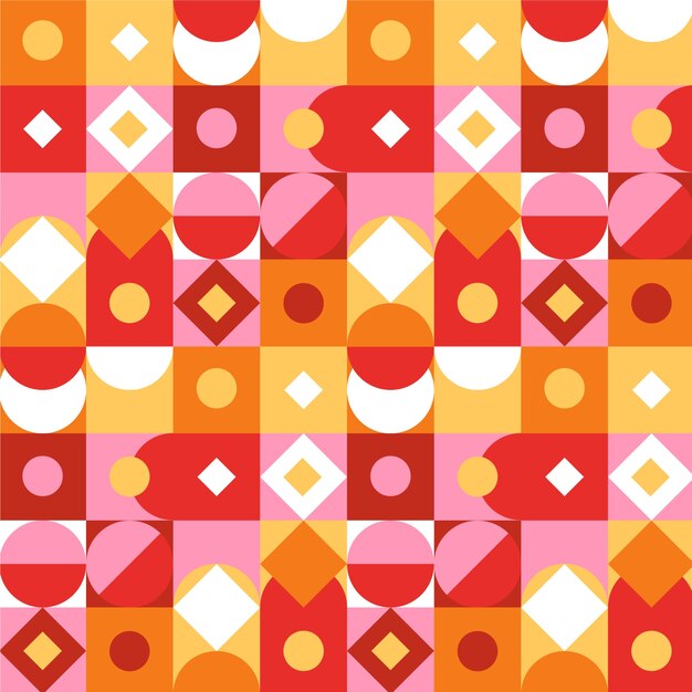 Diseño de patrón de bloques de color dibujado a mano