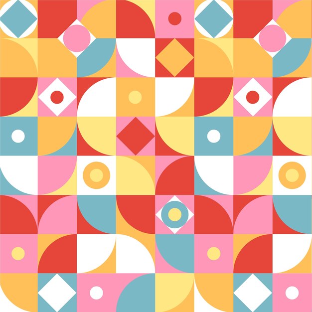 Diseño de patrón de bloques de color dibujado a mano