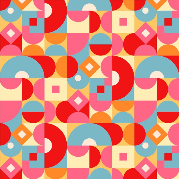 Diseño de patrón de bloques de color dibujado a mano