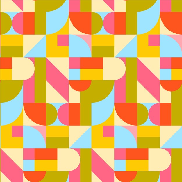Diseño de patrón de bloques de color dibujado a mano