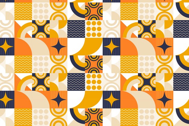 Diseño de patrón de bloques de color de diseño plano