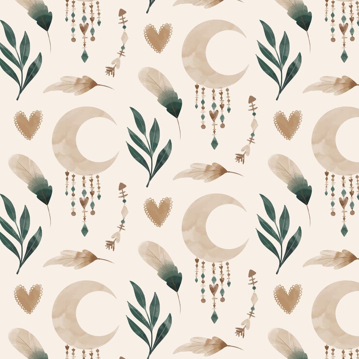 Vector gratuito diseño de patrón boho de acuarela