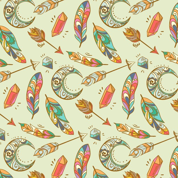 Diseño de patrón boho detallado