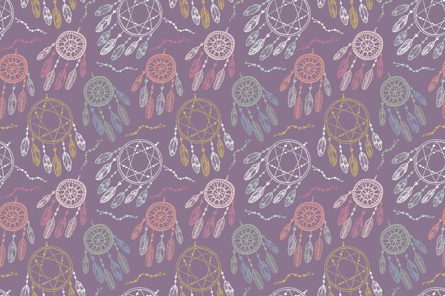 Diseño de patrón boho dibujado a mano grabado