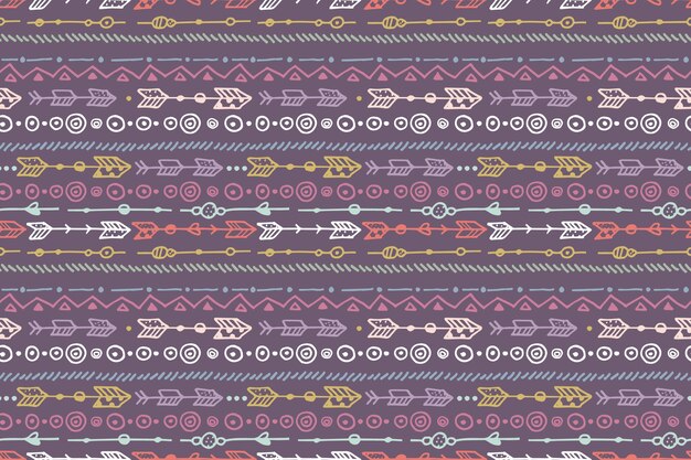Diseño de patrón boho dibujado a mano grabado