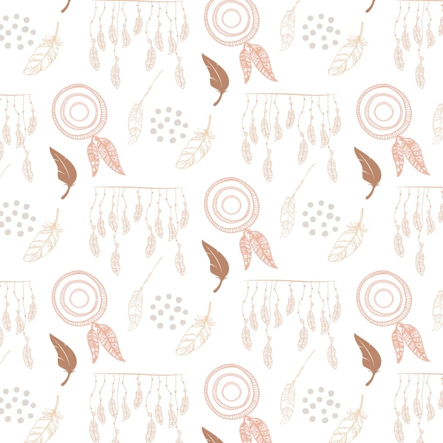 Diseño de patrón boho dibujado a mano