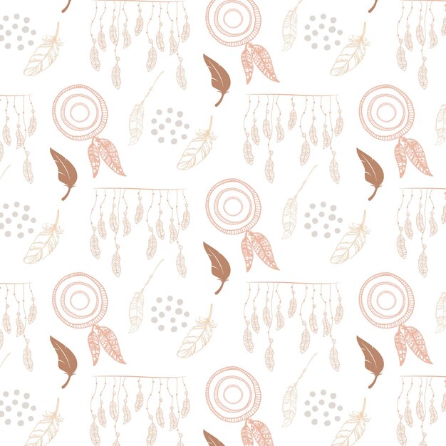 Diseño de patrón boho dibujado a mano