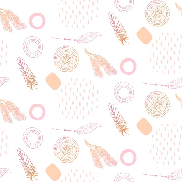 Diseño de patrón boho dibujado a mano