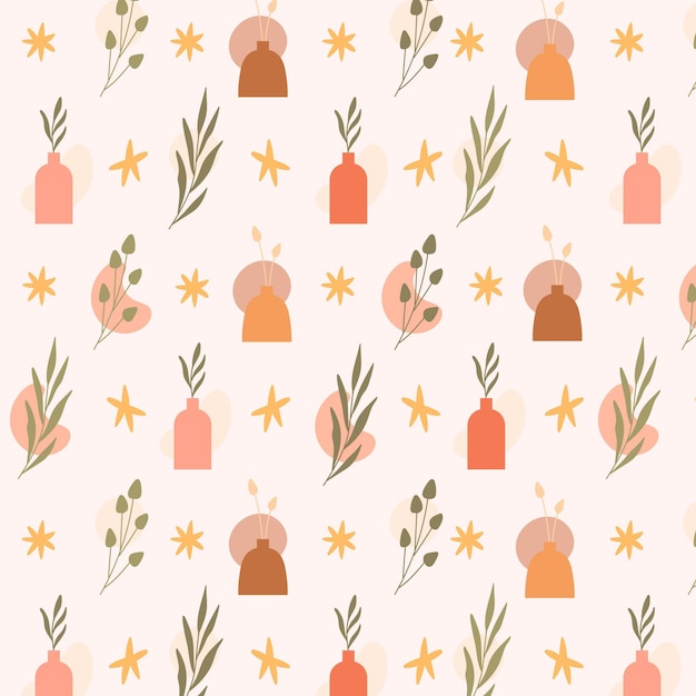 Diseño de patrón boho dibujado a mano
