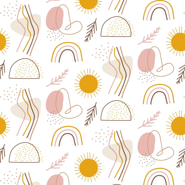 Vector gratuito diseño de patrón boho dibujado a mano