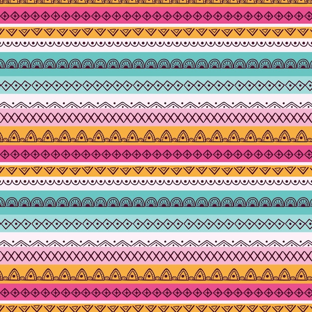 Diseño de patrón boho dibujado a mano