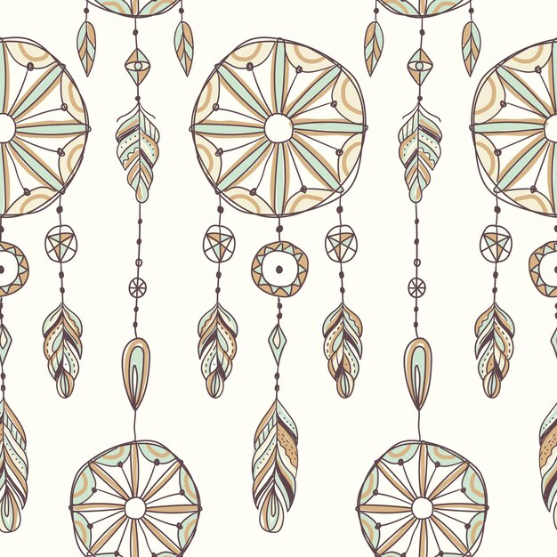 Diseño de patrón boho dibujado a mano