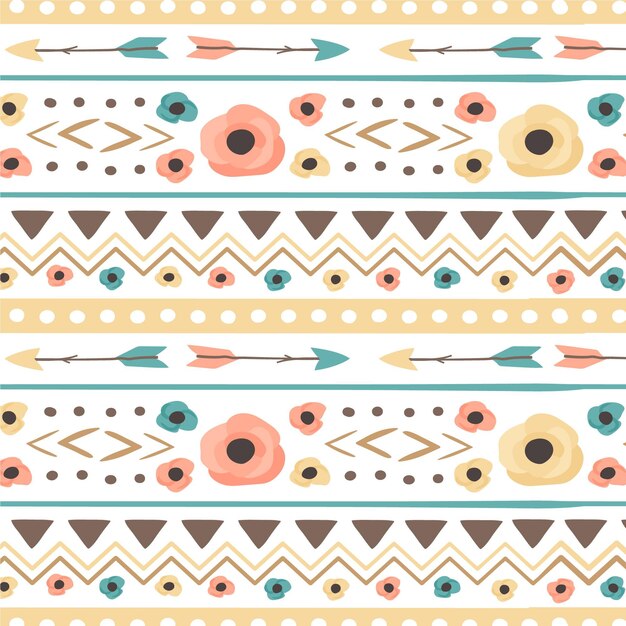 Diseño de patrón boho dibujado a mano
