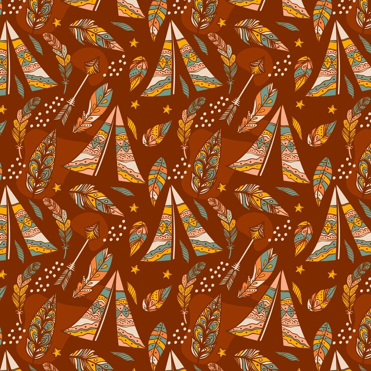 Vector gratuito diseño de patrón boho dibujado a mano