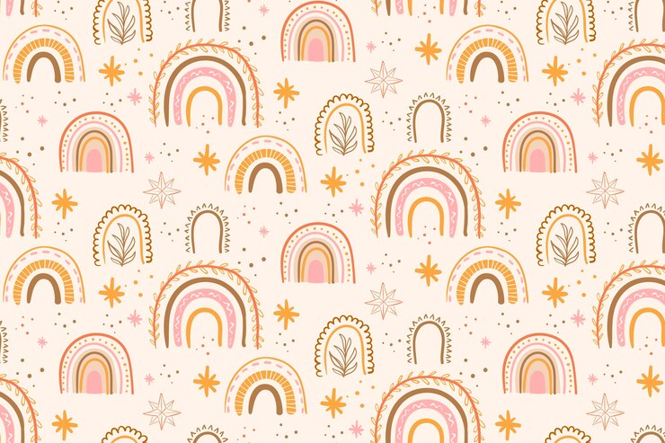 Vector gratuito diseño de patrón boho dibujado a mano