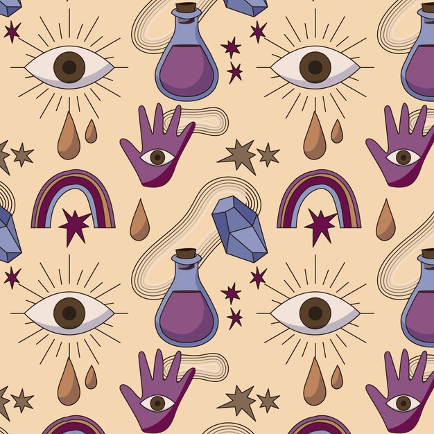 Diseño de patrón boho de diseño plano