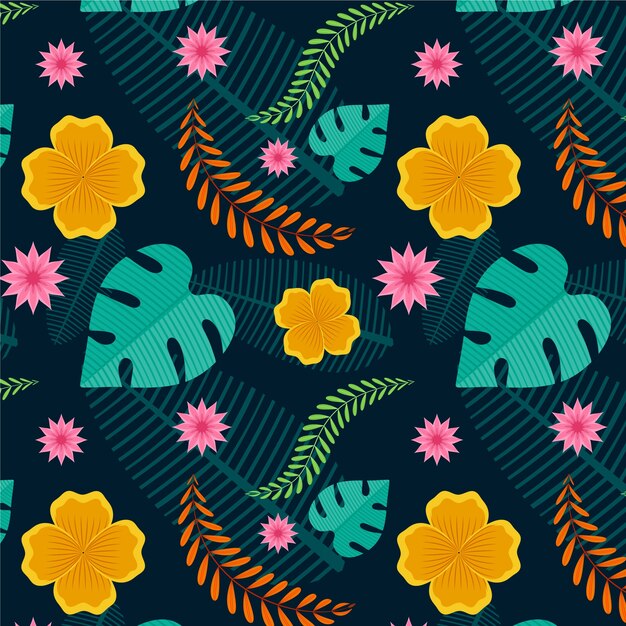 Diseño de patrón de camisa hawaiana de diseño plano