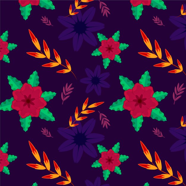 Diseño de patrón de camisa hawaiana de diseño plano