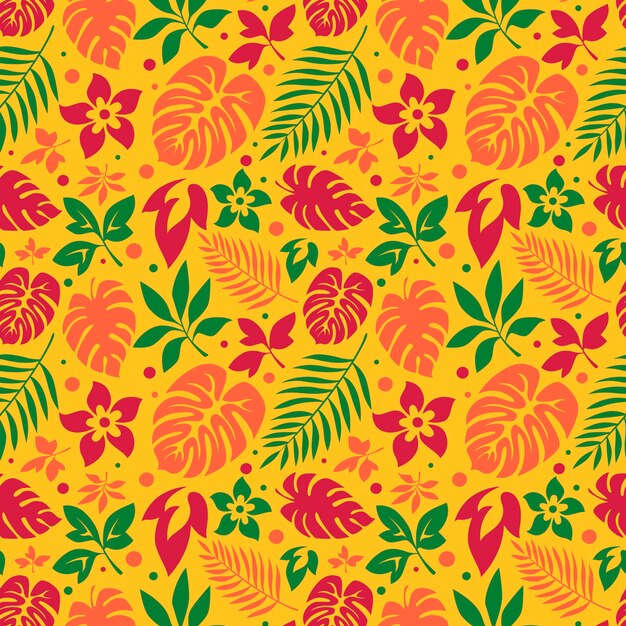 Diseño de patrón de camisa hawaiana de diseño plano