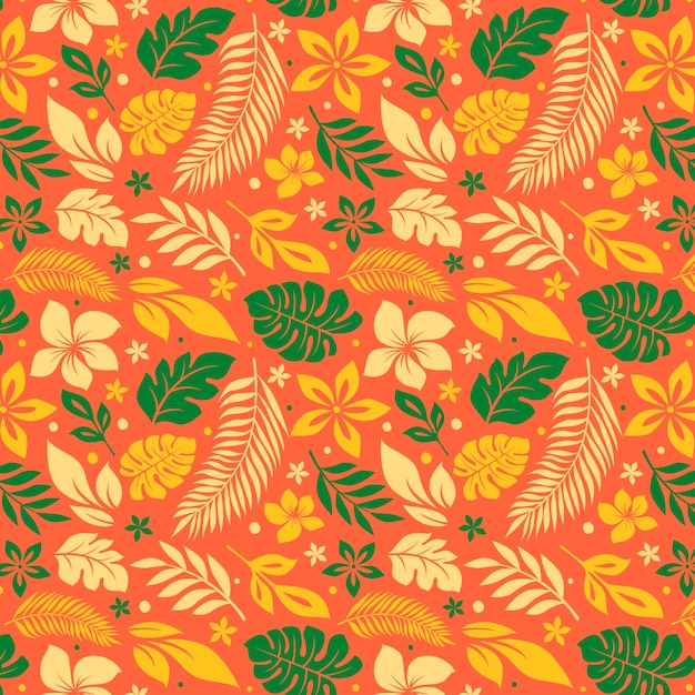 Diseño de patrón de camisa hawaiana de diseño plano