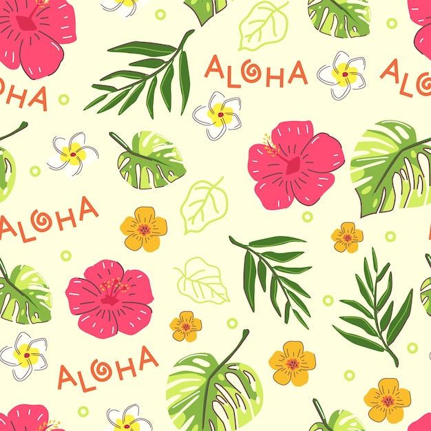 Diseño de patrón de camisa hawaiana de diseño plano