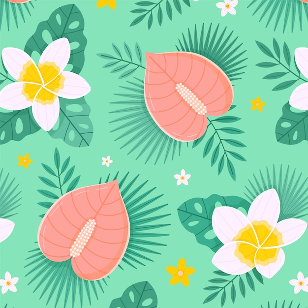 Diseño de patrón de camisa hawaiana de diseño plano