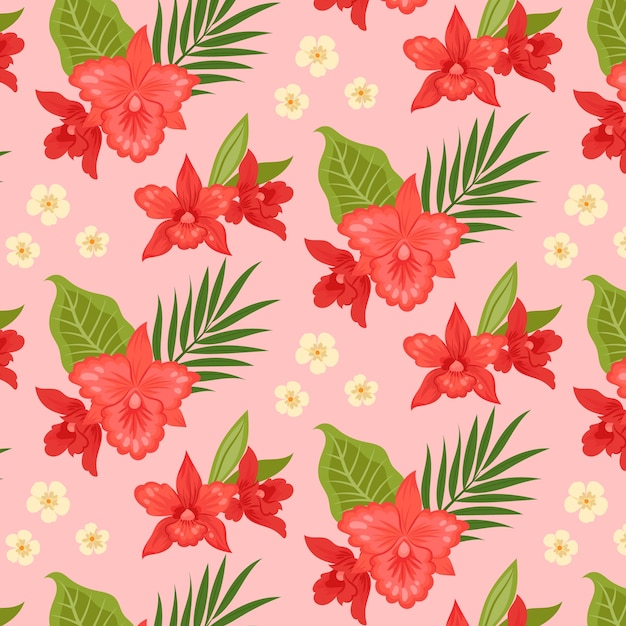 Vector gratuito diseño de patrón de camisa hawaiana de diseño plano