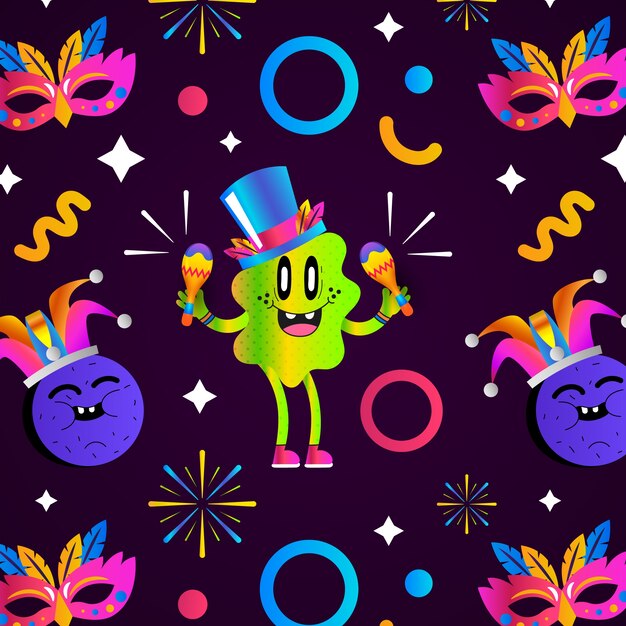 Diseño de patrón de carnaval degradado