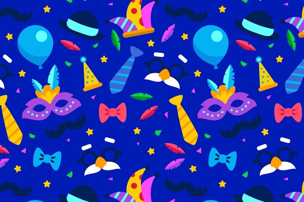 Diseño de patrón de carnaval plano