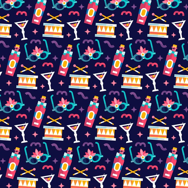 Diseño de patrón de carnaval plano