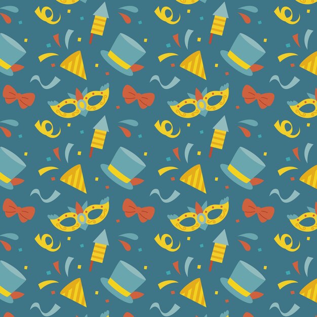 Diseño de patrón de carnaval plano