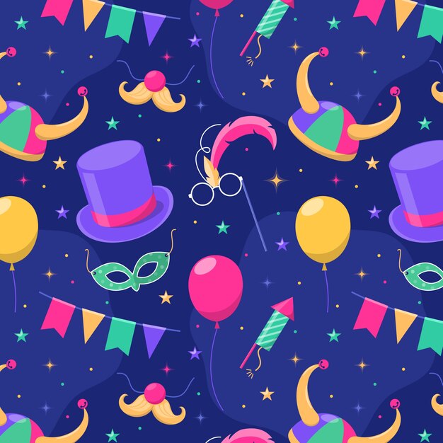 Diseño de patrón de carnaval plano