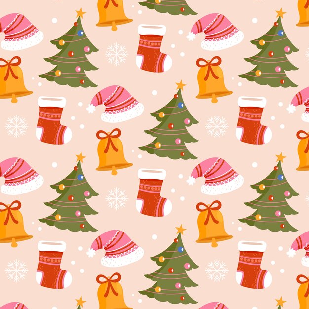 Diseño de patrón de celebración de navidad realista