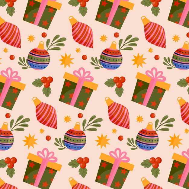 Diseño de patrón de celebración de navidad realista
