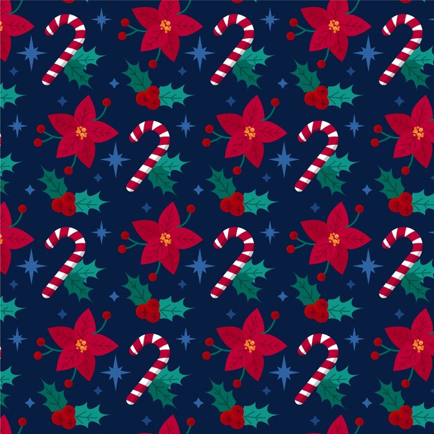 Diseño de patrón de celebración de navidad realista