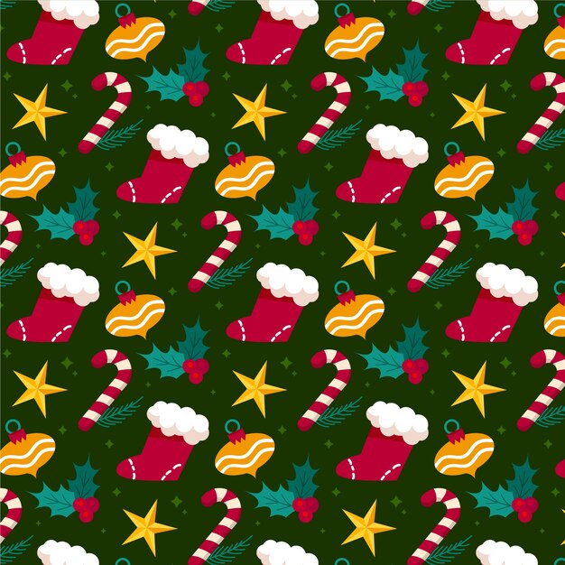 Diseño de patrón de celebración de navidad realista