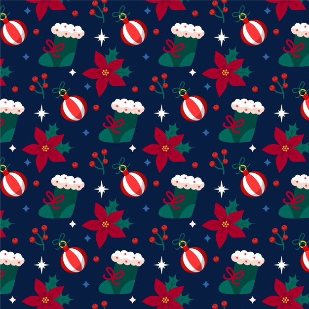 Diseño de patrón de celebración de navidad realista