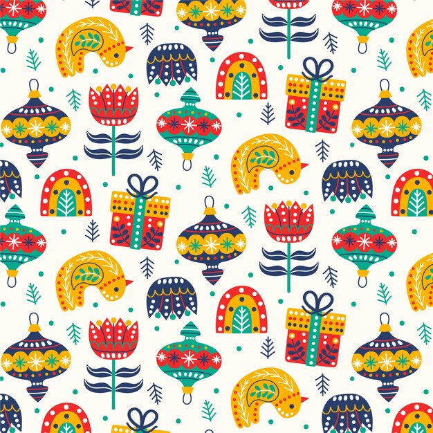 Diseño de patrón de celebración de navidad realista