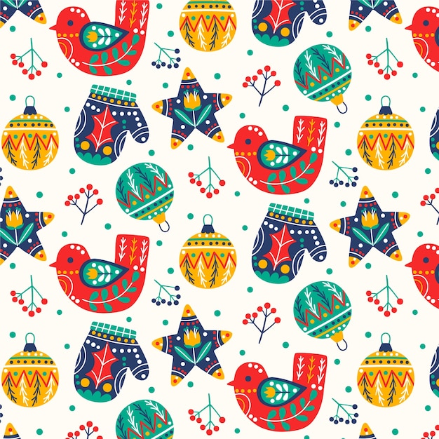 Diseño de patrón de celebración de navidad realista