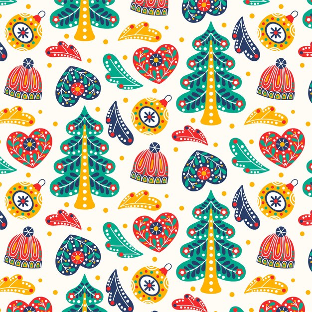 Diseño de patrón de celebración de navidad realista