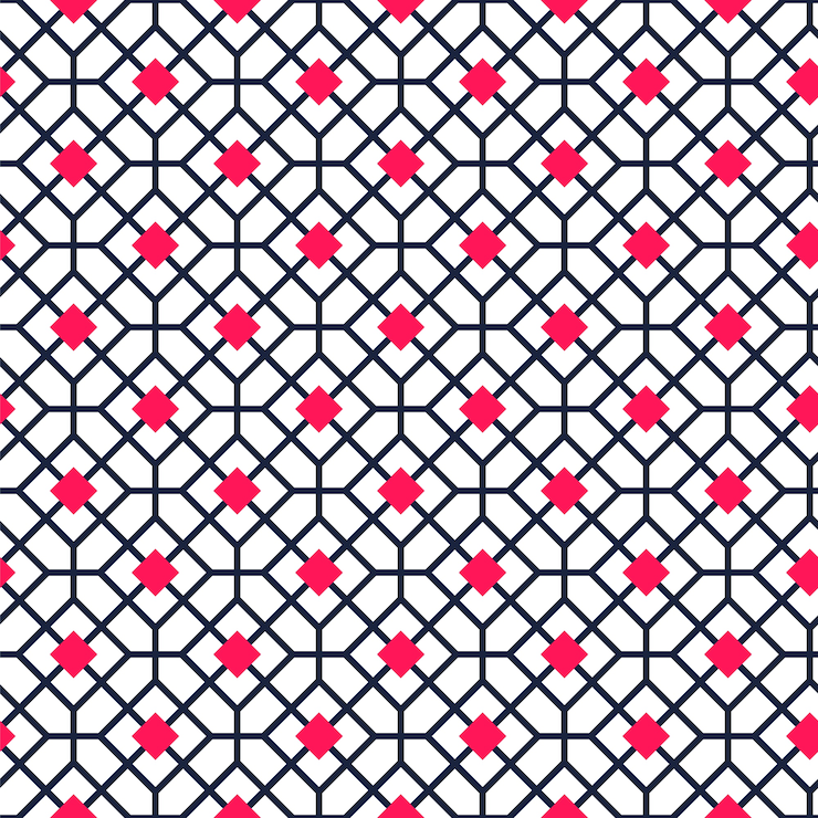 Vector gratuito diseño de patrón de celosía de diseño plano