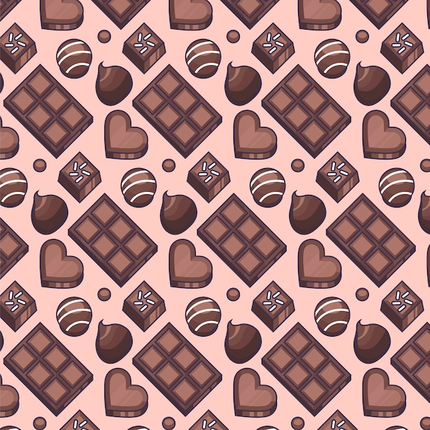 Vector gratuito diseño de patrón de chocolate dibujado a mano