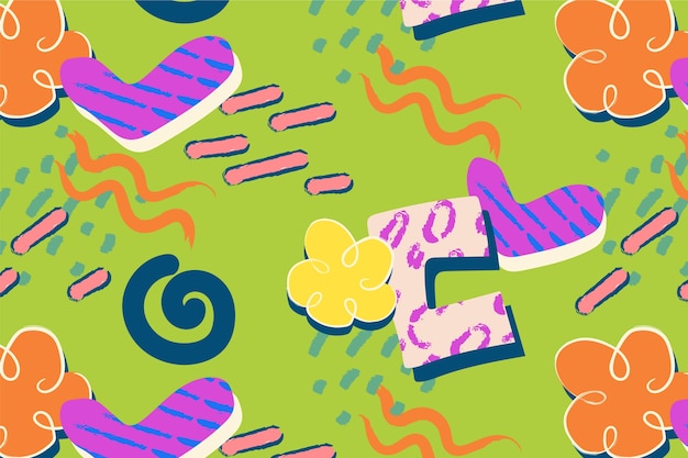 Diseño de patrón de collage recortado dibujado a mano