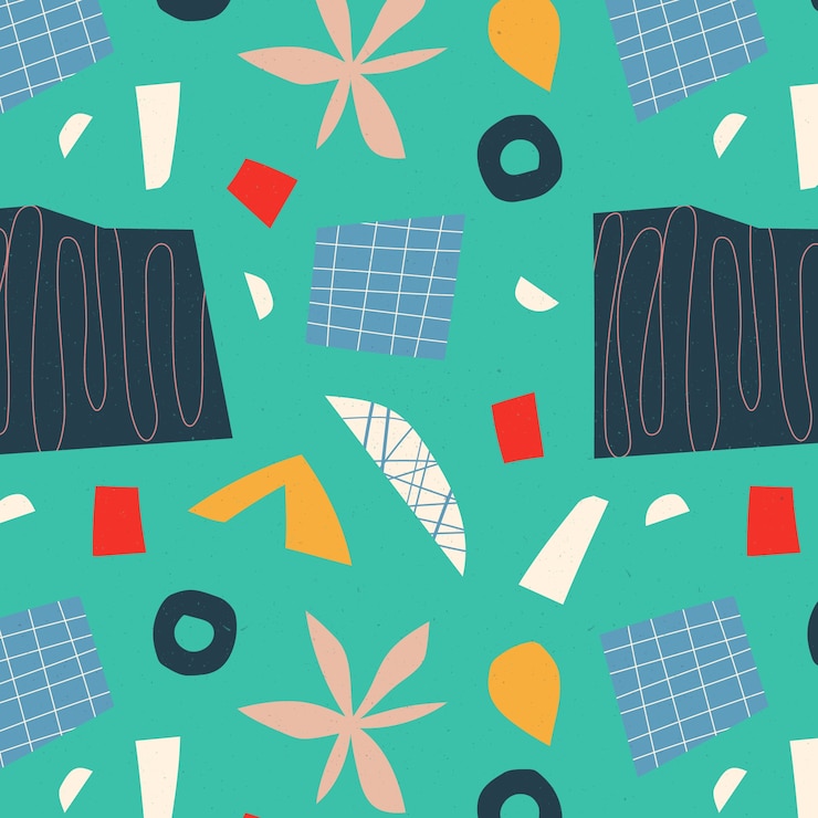 Vector gratuito diseño de patrón de collage recortado dibujado a mano