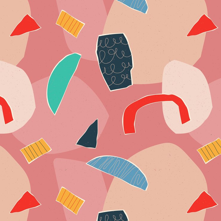 Vector gratuito diseño de patrón de collage recortado dibujado a mano