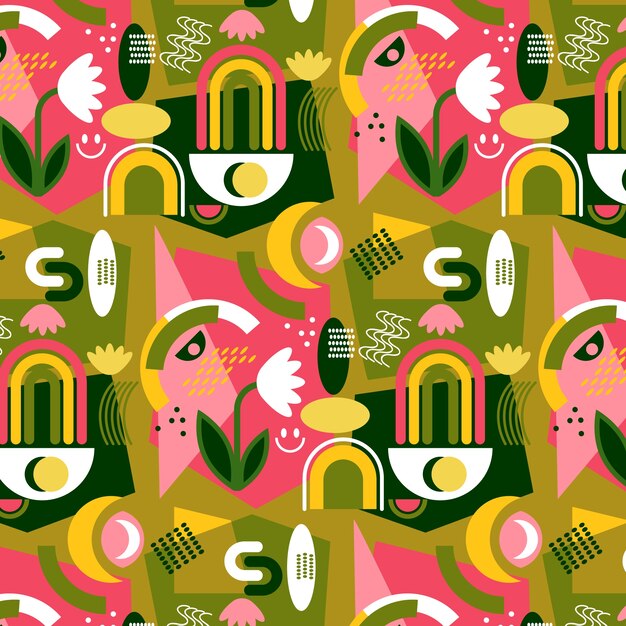 Diseño de patrón de collage recortado
