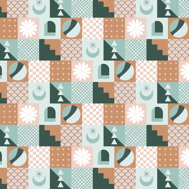 Diseño de patrón de colores apagados de diseño plano