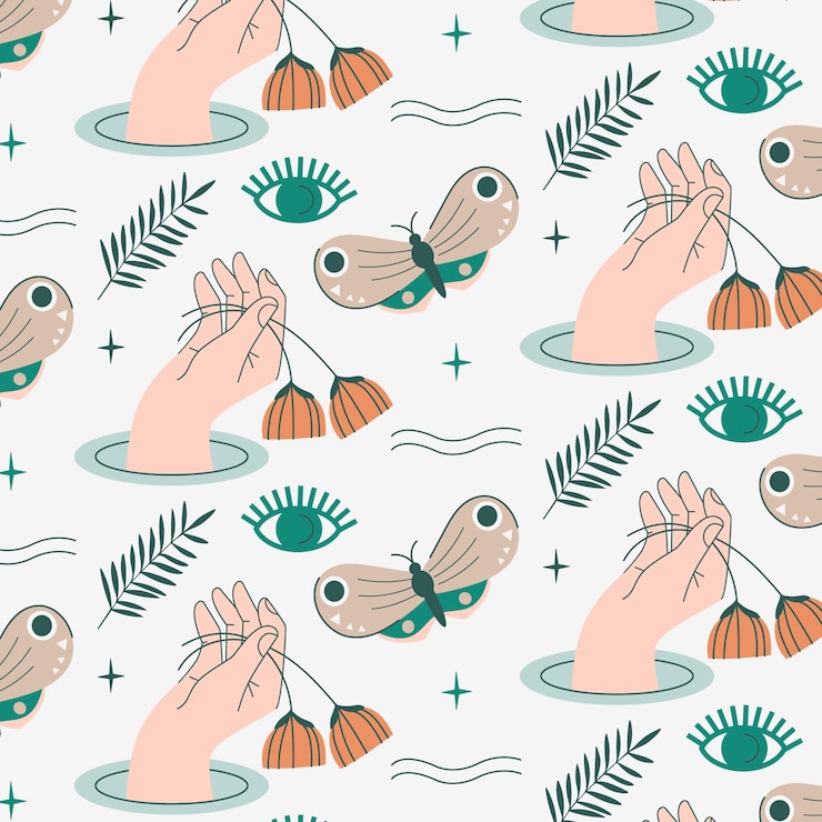 Vector gratuito diseño de patrón de colores apagados de diseño plano