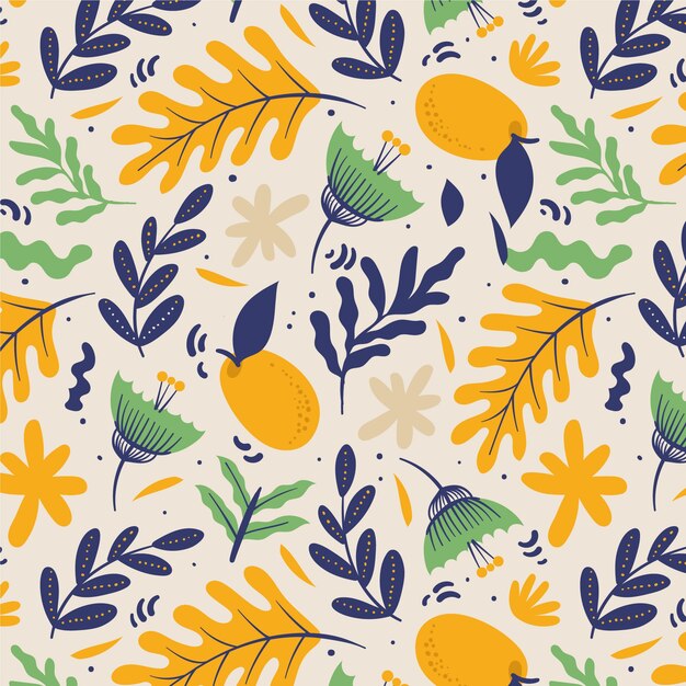 Diseño de patrón de colores a/w dibujado a mano