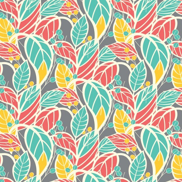 Diseño de patrón colorido de hojas